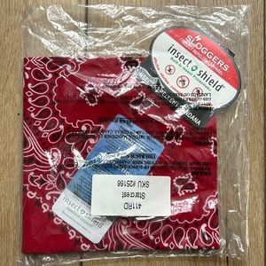 Sloggers Insect Repellent Shield Red Square Paisley Bandana NIP